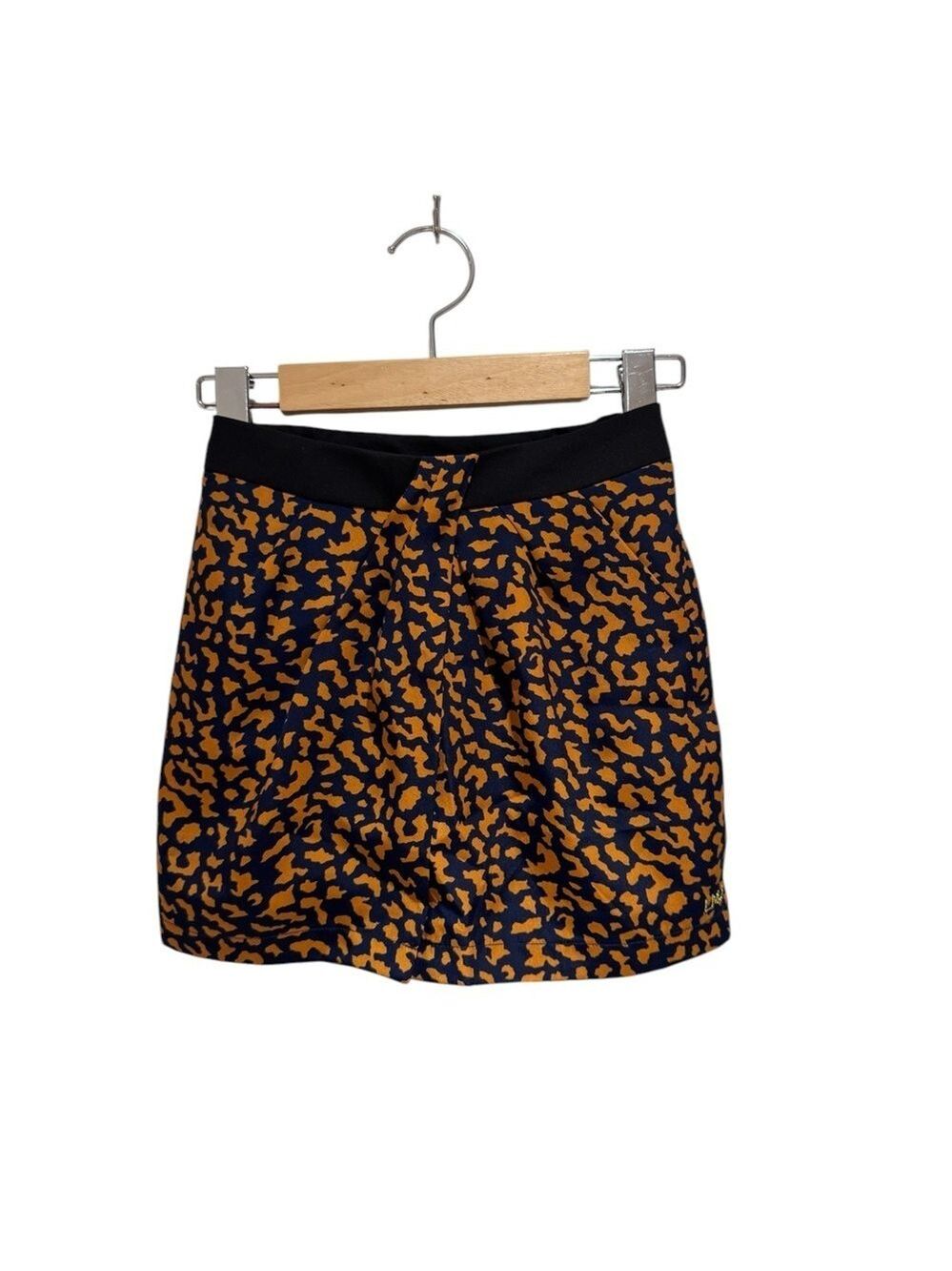 Little Marc Jacobs Navy Blue and Orange Animal Print Mini Skirt - size 6